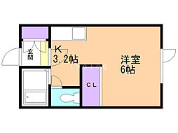 メゾン雅芦野 1Kの間取図画像