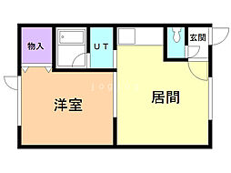 ミルクハイツB 1DKの間取図画像