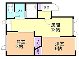 プロスパー 2LDKの間取図画像