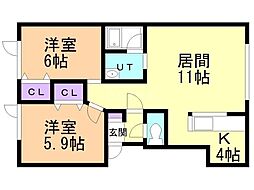 間取図画像 2LDK