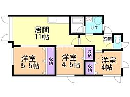 ひかりハイツ 3LDKの間取図画像
