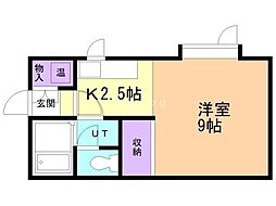 ティアラ武美 1Kの間取図画像