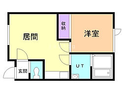 コーポ渡部 1DKの間取図画像