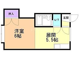 明日来A 1DKの間取図画像