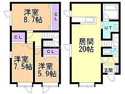 セルシオ 3LDKの間取図画像