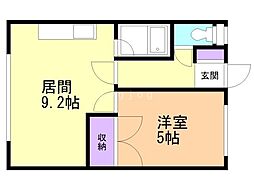 ハイツポパイ 1DKの間取図画像