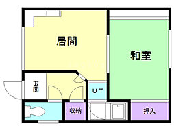 ハイツ藤田 1DKの間取図画像