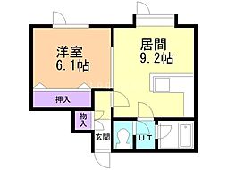 パンシォンジュネス 1LDKの間取図画像