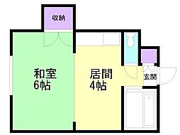 さくらハイム 1DKの間取図画像