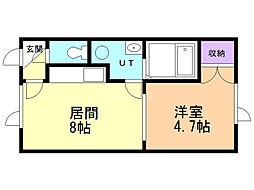 フェリス 1LDKの間取図画像