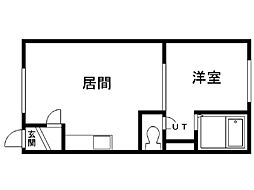 パークサイド健 1LDKの間取図画像