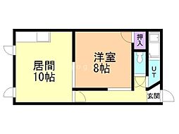 マルミマンション 1LDKの間取図画像
