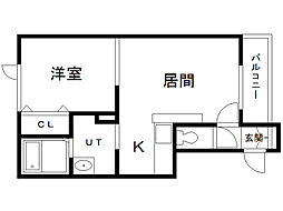 アクアガーデン 1LDKの間取図画像