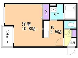 グレイスティアラ 1Kの間取図画像