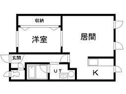 さくらハイツ 1LDKの間取図画像