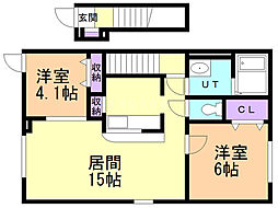 メゾンオオコシ 2LDKの間取図画像