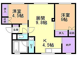 Maisondesoleil 2LDKの間取図画像