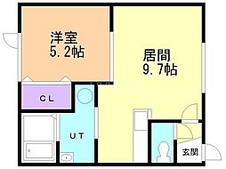 ハピネス富士見スカイハイツ 1DKの間取図画像