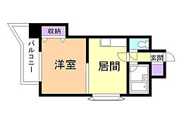 ノースコートサンスイ 1DKの間取図画像