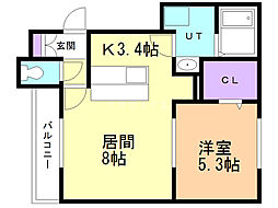 アラバスタ 1LDKの間取図画像