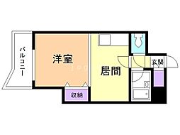 ノースコートサンスイ 1DKの間取図画像