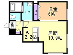 BRISESEASON愛国東 1LDKの間取図画像