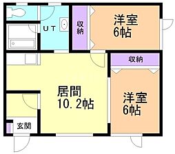 グランド茶夢 2LDKの間取図画像