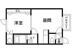 リレイション.2 1DKの間取図画像