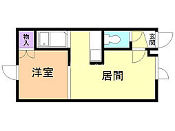 ロイヤルハイツ 1DKの間取図画像