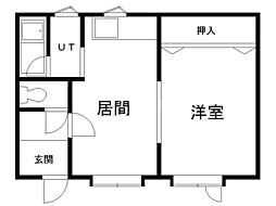 パークサイドハイツ 1DKの間取図画像