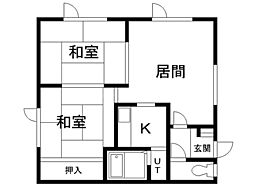 サンハウス小澤 2LDKの間取図画像