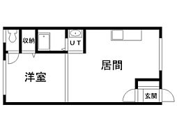アートライフ白糠B 1LDKの間取図画像