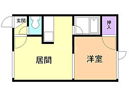 フィメール・ベガ 1DKの間取図画像
