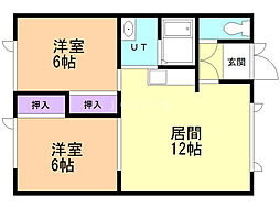 アルプス2号 2LDKの間取図画像