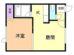 CASAVIVACE 1DKの間取図画像