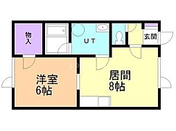 ハイツハゴロモ 1LDKの間取図画像