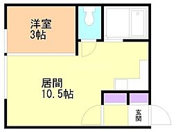 コーボーシングルライフ 1LDKの間取図画像