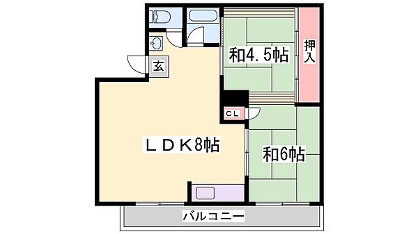 ジョイフル鈴蘭台 B406｜兵庫県神戸市北区鈴蘭台南町９丁目(賃貸マンション2LDK・4階・40.00㎡)の写真 その2