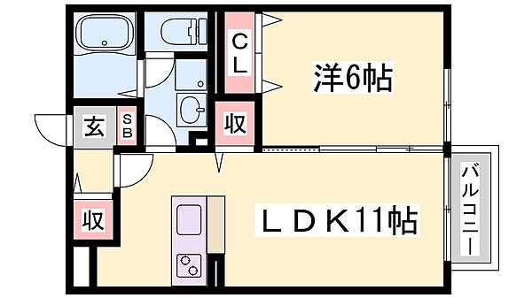 グランコントゥールA棟 203｜兵庫県神戸市北区八多町中(賃貸アパート1LDK・2階・40.07㎡)の写真 その2