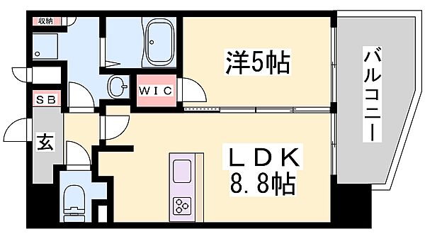 プレサンスTHE神戸 1401｜兵庫県神戸市兵庫区西出町２丁目(賃貸マンション1LDK・14階・36.40㎡)の写真 その2