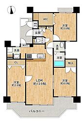 ベルシェ津田沼 3LDKの間取図画像