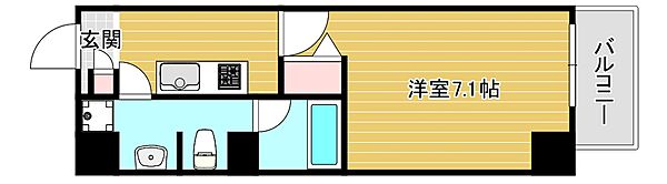 AKASHI ENTERPRISE ｜大阪府大阪市中央区東心斎橋2丁目(賃貸マンション1K・7階・25.07㎡)の写真 その2