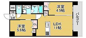 グランデカワノなにわ離宮  ｜ 大阪府大阪市中央区上町1丁目（賃貸マンション2LDK・5階・50.02㎡） その2