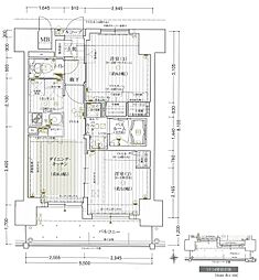 エステムプラザ大手前エヴァース 2DKの間取図画像