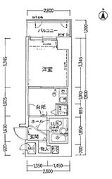 ライオンズマンション京都三条 1Kの間取り