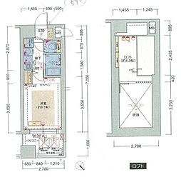 エステムコート三宮駅前ラドゥー 1Kの間取図画像
