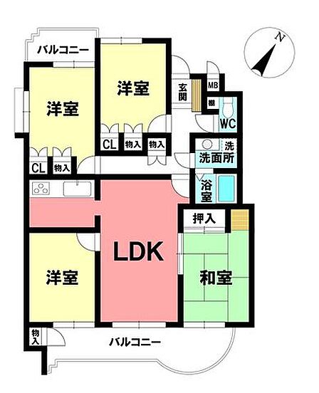 家族みんなが自然と集まるLDKを中心に、プライベート空間も確保できる使いやすい間取りです。各室に収納を備え、リビング隣接の和室はキッズスペースやくつろぎの場としても大活躍。笑顔広がる暮らしを叶えます。