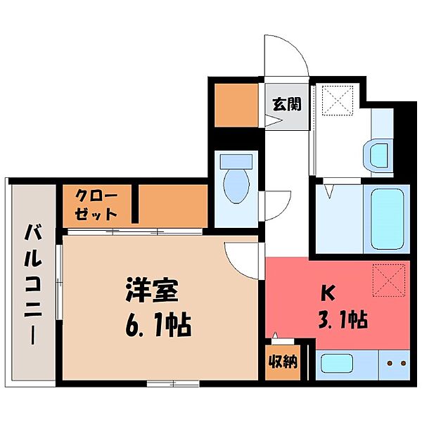 ルピナス ｜群馬県前橋市南町3丁目(賃貸アパート1K・3階・29.78㎡)の写真 その2