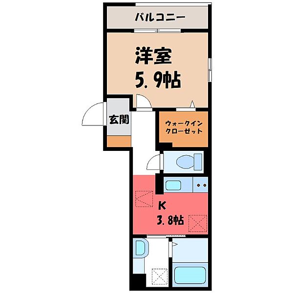 ルピナス ｜群馬県前橋市南町3丁目(賃貸アパート1K・1階・29.14㎡)の写真 その2