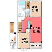 アルカンシェル K  ｜ 群馬県太田市鳥山上町（賃貸アパート2LDK・2階・59.55㎡） その2